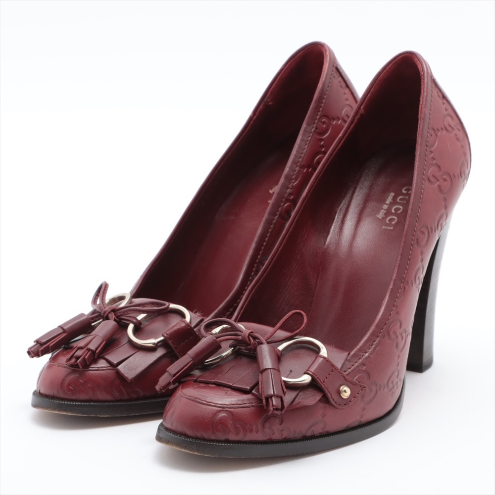 GUCCI Tassel Loafer Pumps Red Size 36.5 US